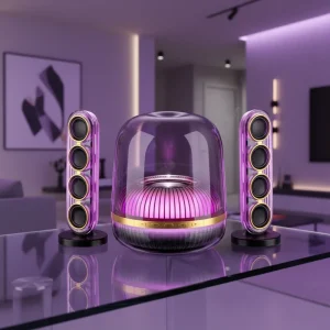 Huaqiangbei’s Crystal 5 Wireless for 5.4 Mini Speaker Heavy Bass Stereo Detachable Design RGB Computers Living Rooms