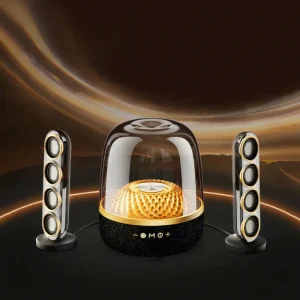 Huaqiangbei’s Crystal for 5.4 Mini Speaker Heavy Bass Stereo Detachable Design RGB for Computers Living Rooms Home