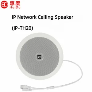 HuiDu IP TH20 Network Active Ceiling Speaker 6 Inch 2x40W POE Ethernet 5 Band Remote EQ for Public Broadcasting