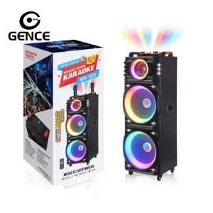 Hyperboom Wireless Speaker 5.0 RGB LED 50-100W Big Bass Portable Battery Powered AUX Remote Plastic