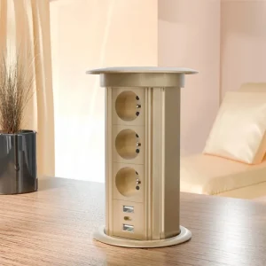 IP44 Waterproof Table Mounted French Socket With USB and Type C Meeting Table Power Socket Wireless Charging and Speaker