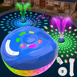 IP68 Waterproof Outdoor Portable Wireless Rechargeable 3 in 1 RGB Light Show Hot Tub Spa Floating Pool Fountain Speaker