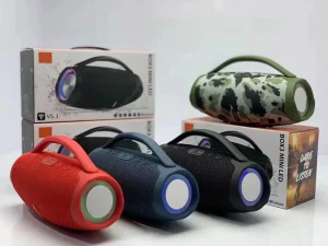 IPX4 Waterproof Outdoor Portable Party Speaker with Aux RGB LED Subwoofer and Battery Boombox Mini LED