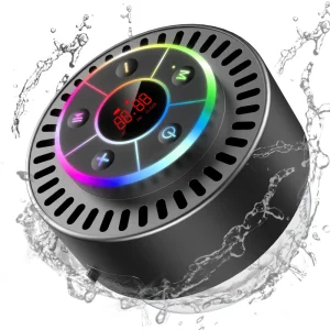 IPX7 Waterproof Shower Speaker With Clock Light Show Led Digital Display Built in Microphone FM Radio suction Cup
