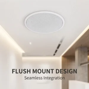 Invisible In-ceiling Audio System 2-Zone Independent Control Amplifier 5.25″ Flush Mount Speakers 200W