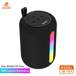 JB-769 Mini Portable Wireless BT Speaker USB Rechargeable 1000mAh RGB LED Lighting 360 Surround Sound IPX4 Waterproof