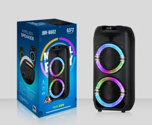 JBR-6602 Dual Portable 6.5 Inch Speaker RGB LED Mini Outdoor Party Computer Stage Mobile Phone Karaoke Player Box
