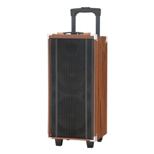 JBR 8808 Wooden Box Deep Woofer Heavy Bass Audio Dual 8 Inch Trolley Portable Party Bluetooth Home Theatre Rechargeable Battery Speaker