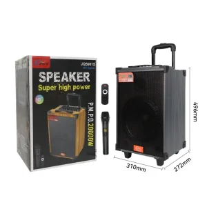 JQS109SX Multifunctional Outdoor Wooden Luggage Cart RGB BT Speaker Interface Guitar Bass Party Use