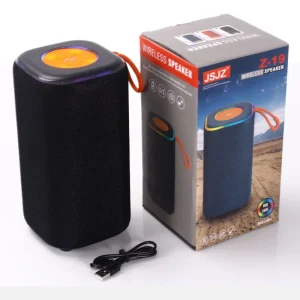 JZ Z19 Wireless Portable Bluetooth Fabric Speaker FM Radio TF USB RGB Lights Active Stereo Bass Woofer for Outdoor and Indoor Use