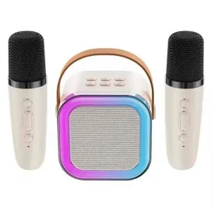 K12 Karaoke Speaker Portable Mini Subwoofer with RGB LED Lighting Mic Wireless Integrated Speaker Home Use