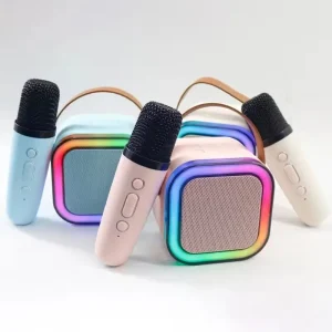 K12 Mini Portable Outdoor Speaker with Wireless Karaoke Music Player Singing Colorful LED Light