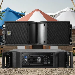 K208-A Active Double 8 Inch Line Array Speakers Two Way 500W Ferrite Professional Outdoor Sound System