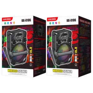 KAKUSIGA New 8 Inch 16W RGB 5.2 Wireless Speaker 1200mAh Portable Outdoor Party Speaker with TF Card USB AUX TWS