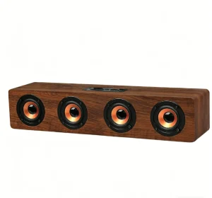 KTS 1108 Wireless Portable Outdoor BT Speaker with FM Radio Wooden Soundbar Bluetooth Speaker