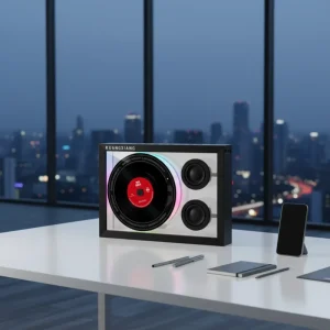 KUANGXIANG Home Stereo Audio System 5-in-1 Music Photo Frame CD Player Speaker Remote Control Ambient Lamp Wireless Speaker