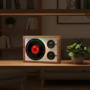 KUANGXIANG K18 Art Visual Portable Speakers Blending Sound & Sight Music Photo Frame CD Player with Radio and Remote Control