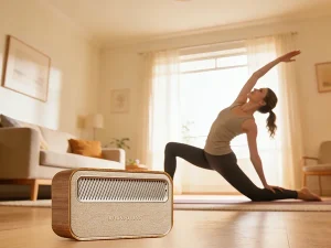 KUANGXIANG Portable Retro Wireless Speaker with USB TF AUX Rechargeable Option for Home Office Outdoor Party with 45W Speaker