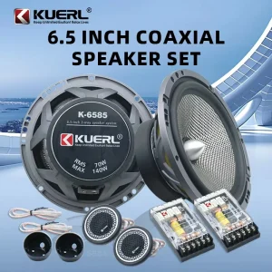 KUERL Professional Component Car Speaker Set 6.5 Inch 2 Way High Quality Glass Fiber DC 12V