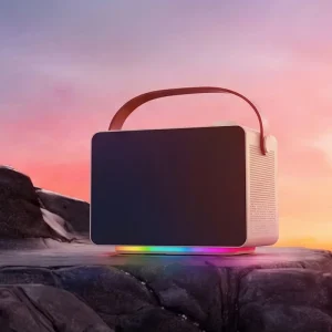Karaoke Machine with 2 Wireless Microphones Portable Bluetooth Speaker Support TWS Echo Adjust TF USB for Party Outdoor Travel