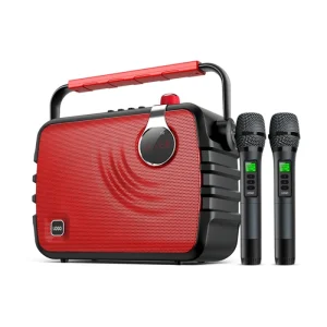 Karaoke Speaker with 2 UHF Wireless Microphones Portable Bluetooth Speaker System for Home Party Wedding Church Picnic