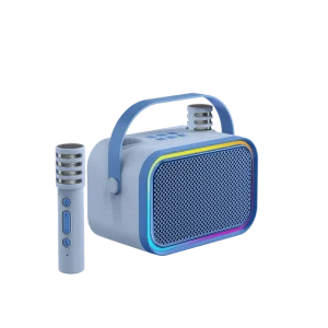 Karaoke Speaker with 2 Wireless Mics and Magic Voice Portable Bluetooth Speaker for Singing at Home Parties or Outdoors