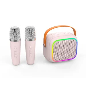 Kids Adults Karaoke Machine RGB LED Super Bass Portable Mini Karaoke Microphone Speaker