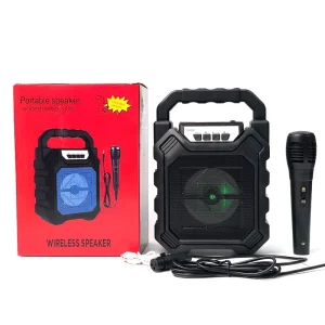 LED 4-Inch Portable Column Speaker IPX4 Waterproof Outdoor Wireless Super Bass 5-10W Support TF Card Aux USB