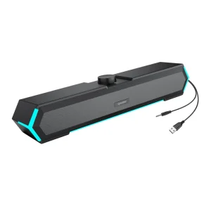 LED Gaming Soundbar PC Computer Speaker with AUX & USB Wired Connection IPX4 Waterproof Portable 5w Output for Desktop & Gaming
