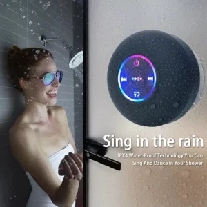 LED Wireless Portable Waterproof Suction Cup Mini Shower Speaker