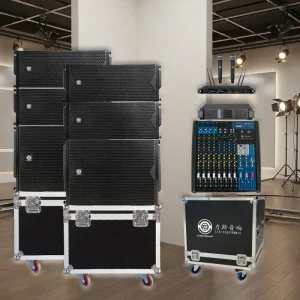 LS3(4+2) Dual 10 Inch Passive Wood Shell Line Array Speakers LA Series Ferrite Magnet 700W Mono Audio XLR/Speakon