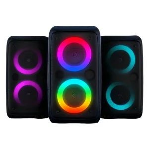 Large Outdoor DJ Party Dual 4 inch Speaker with Microphone Colorful Stage Performance Speaker