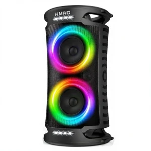 Large Party 260W Peak Bass 15H Playtime Fast Charging RGB Light Show TWS for Built in Mic USB Portable Outdoor Speaker