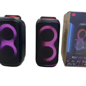 Large Plastic Party Box Karaoke Speaker LED RGB 100-300W Portable KTV with Pull-Handle Square Dance Speakers