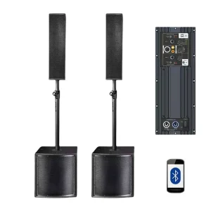 Line Array 4-Inch Column PA System 300W Powered Subwoofer Small Indoor Event Speakers Professional Active