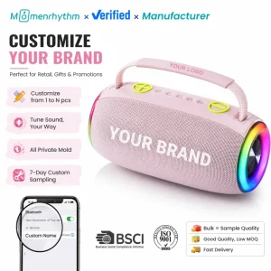 Logo Printed Bluetooth Speaker Portable Wireless Loud Audio Immersive Sound TWS Long Battery Life Outdoor Gift