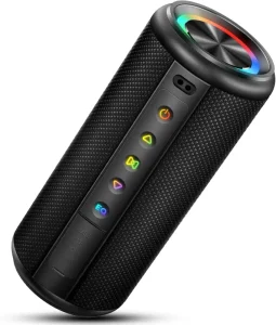 Long-Lasting Playback Wireless Bluetooth Speaker Ultra-Durable Build Supporting TF TWS Connections for Camping Beach Parties