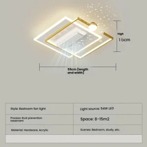 Luxury Acrylic Chandelier Ceiling Fan Hugger LED AC Motor 6-Speed 3 Color Modes Remote Control Agi32 Layout 29dB Quiet Operation