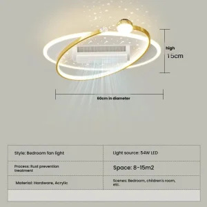 Luxury Acrylic Chandelier Ceiling Fan LED AC 3 Color Modes Remote Control Agi32 Layout 6-Speed High CRI 97 Low Noise Ceiling