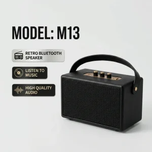 M13 Portable Retro Speaker HiFi Stereo Deep Bass Home Office Camping Outdoor Daily Use