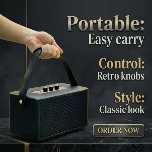 M13 Vintage Retro Speaker Portable Wireless Boombox Deep Bass Subwoofer Home Office Camping Audio