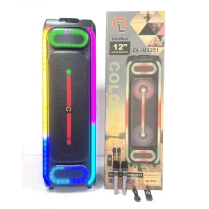 M2251 Wooden Powerful Wireless Stage DJ Party Karaoke Trolley BT Speaker RGB Light Active Professional Outdoor Loud Speaker