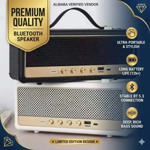 M30 Vintage Leather Speaker Portable Wireless Boombox Classic Desktop Subwoofer Home Decor Gift