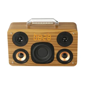 M300 Altavoces De Madera Retro Style Classic Vintage Portable Wooden Bluetooth Speaker with Clock