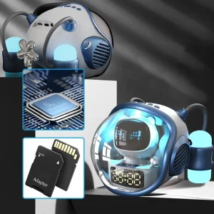M60 Spaceship Design AI Intelligent Alarm Speaker Portable Desktop Stereo Audio Player