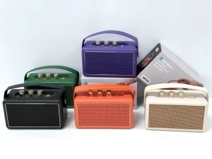 M600 Vintage Speaker Retro Leather Loud Boombox Portable Handle Rotary Knob Outdoor