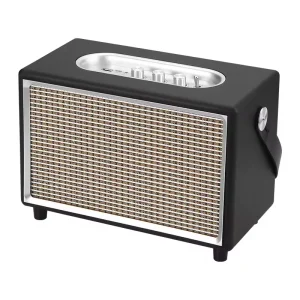 M8 40W Retro Outdoor Wooden Audio USB BT 5.0 Speakers Hifi Super Bass Portable Wireless Speaker Indoor Belt Handle Desktop BT