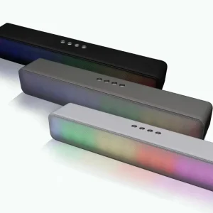 M8 Soundbar RGB LED Music Portable Speaker with 10W Stereo Sound RGB Party Speakers with Ambient RGB Light BT Power Speakers