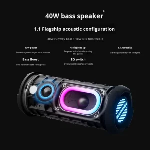 M9 Standard Edition 1.1-Channel Portable Car Bluetooth Speaker Waterproof Outdoor RGB Super Bass Subwoofer Battery