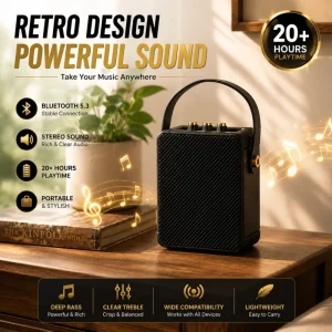 M9 Vintage Retro Speaker Portable Wireless Boombox Heavy Bass Subwoofer Outdoor Party Audio